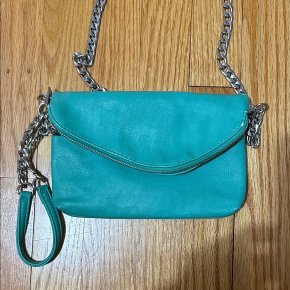 Charming Charlie Turquoise Crossbody Bag with Chain Strap - Picture 2 of 6
